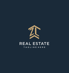 Initial Zl Logo For Real Estate With Simple