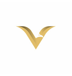 Letter V Eagle Head Logo Design