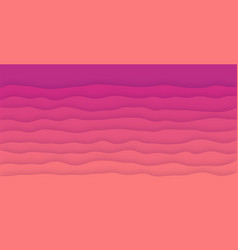 Pink Paper Cut Banner With Waves Abstract Layered