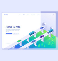 Road Tunnel Banner With Car Traffic On Highway