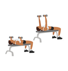 Woman Doing Dumbbell Flat Bench Press Exercise