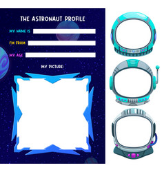 Astronaut Profile Form Questionnaire Photo Booth