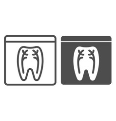 Dental Xray Line And Glyph Icon Tooth Xray