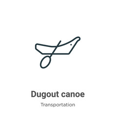 Dugout Canoe Outline Icon Thin Line Black