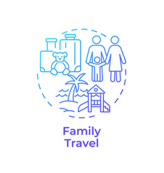 Family Travel Blue Gradient Concept Icon