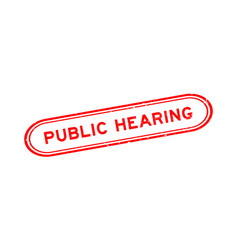 Grunge Red Public Hearing Word Rubber Seal Stamp