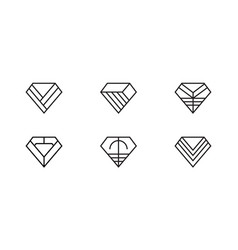 Set Of Diamond Geometric Logo Design