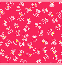 Line Snake Icon Isolated Seamless Pattern On Red