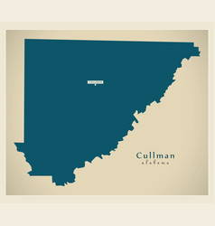 Modern Map - Cullman Alabama County Usa