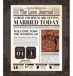 Vintage Newspaper Wedding Invitation Template