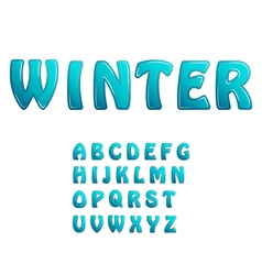 Blue Ice Shiny Letters Holiday Winter Fonts