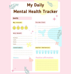 Daily Planner Daily Mental Health Tracker