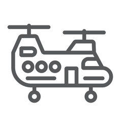 Military Helicopter Line Icon