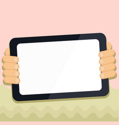 Two Hands Holding Tablet With Critical