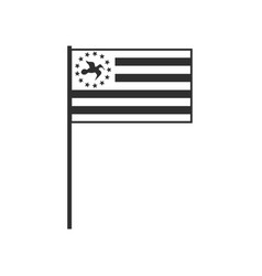 Ambazonia Flag Icon In Black Outline Flat Design