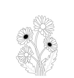 Daisy Flower Coloring Page Line Art