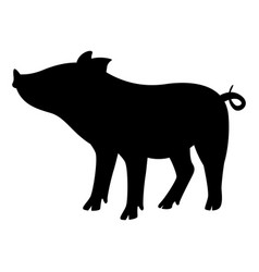 Funny Pig Black Silhouette Side