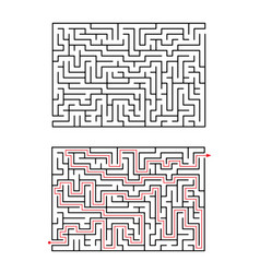 Rectangular Maze Isolated On White Background