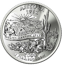 Usa Money Washington Quarter 25 Cent Coin Arizona