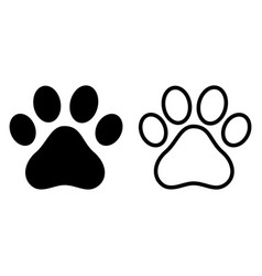 Pet Paw Icon Set Paw Print Icon Dog