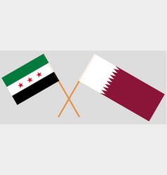 Qatari And Syrian National Coalition Flags