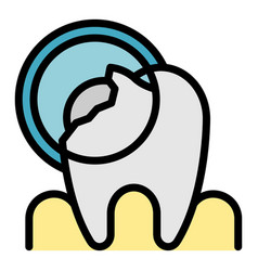 Tooth Pathology Icon Color Outline