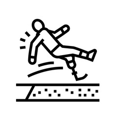 Broad Jump Handicapped Athlete Line Icon