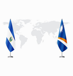 El Salvador And Marshall Islands Flags For