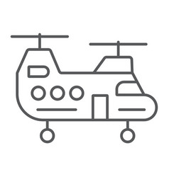 Military Helicopter Thin Line Icon