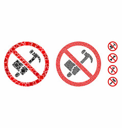 No Working Hammer Mosaic Icon Rugged Pieces