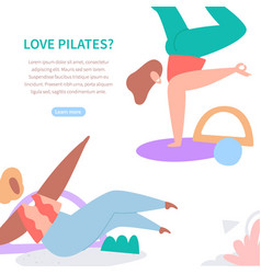 Two Young Girls Doing Pilates Courses