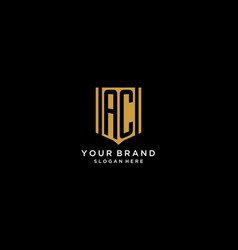 Ac Monogram Logo With Geometric Shield Icon Design