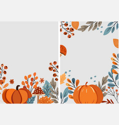 Autumn Banner With Pumpkin Composition