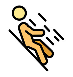 Careless Person On Ground Icon Color Outline