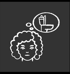 Frequent Urination Chalk White Icon On Black