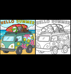 Hello Summer Coloring Page Colored