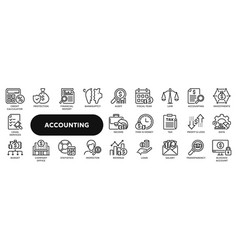 Line Icons Of Accounting And Audit