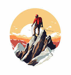 Mountaineer On The Top Of A Mountain