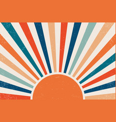 Retro Sunburst Background Vintage Bright Grunge