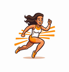 Running Woman Isolated On A White Background