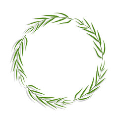 Willow Tree Frame With Green Leaves Circle