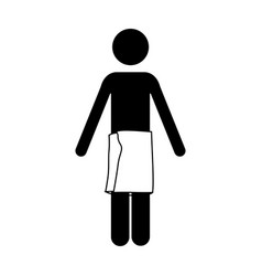 Monochrome Pictograph Of Man With Towel In Waist