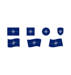 Nato Flag Set Alliance Of The Countries Icon