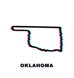 Oklahoma State Map Outline Glitch Icon