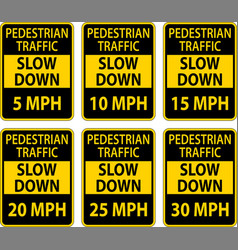 Slow Down Pedestrian Traffic Sign On White