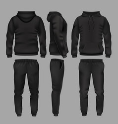 Black Man Sportswear Hoodie And Trousers Mockup