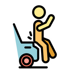 Car Accident Person Icon Color Outline