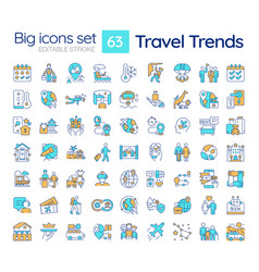 Travel Trends Rgb Color Icons Set