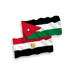 Flags Of Hashemite Kingdom Of Jordan And Egypt