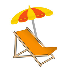 Summer Deckchair Under The Beach Umbrella